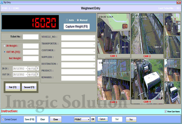 cctv weighbridge software with 4 cam