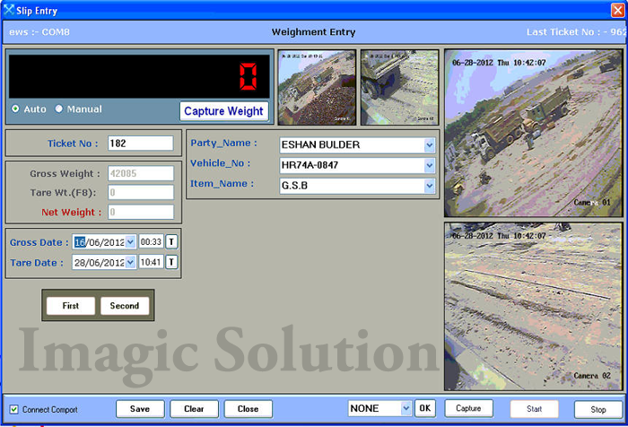 cctv weighbridge software with 2 cam